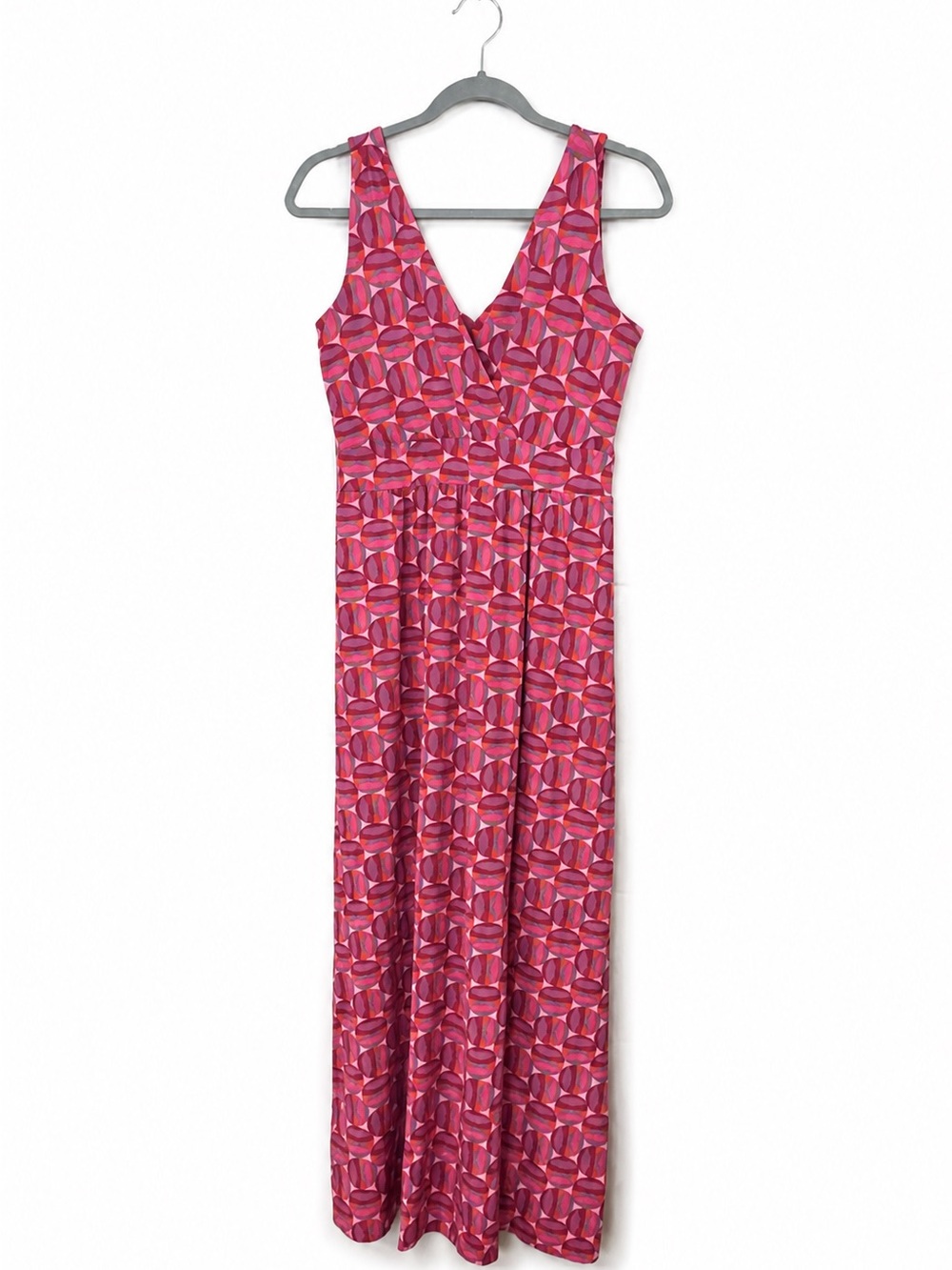 Garnet Hill Dress Womens 4 Petite Surplice Babydoll Empire Waist Midi Colorful